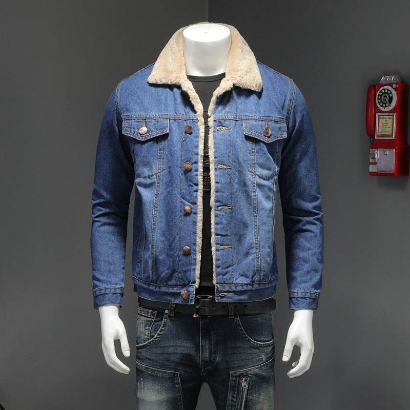 Men's Thickened Denim Jacket - Fleece-Lined for Warmth & Style - Buy Center