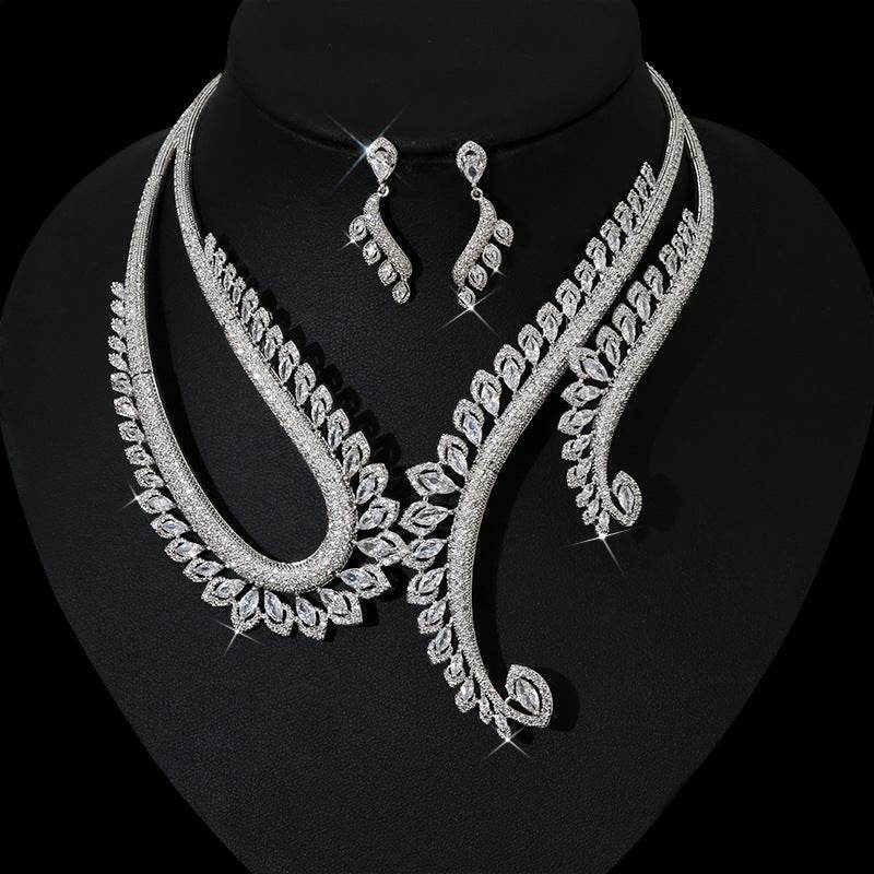 Buy Center Zircon Necklace and Earring Set - Elegant Fashion Jewelry - Buy Center