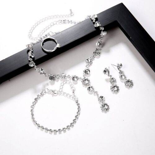 Buy Center Silver Color Tone Crystal Tennis Jewelry Set - Elegant African Style - Buy Center