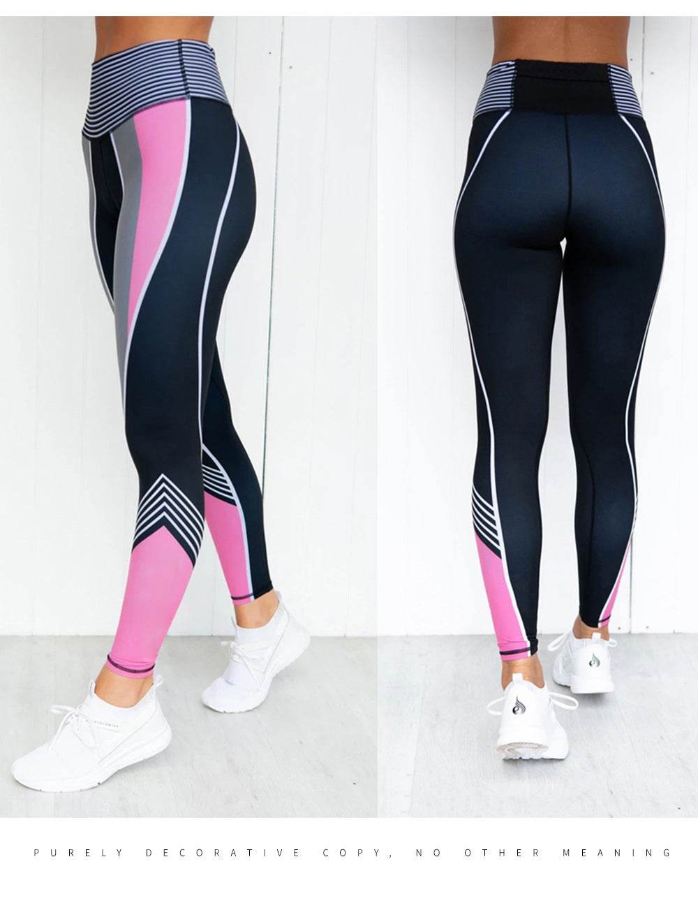 Buycenter Colorblock Fitness Leggings - 3D Printed Polyester Pants - Buy Center