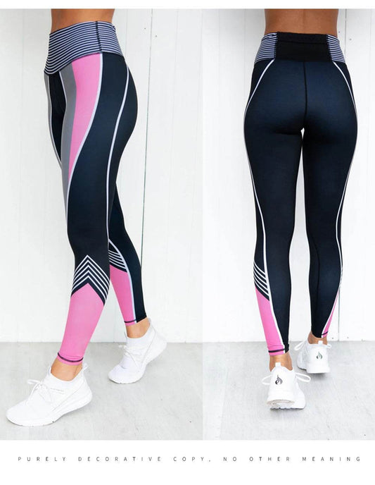 Buycenter Colorblock Fitness Leggings - 3D Printed Polyester Pants - Buy Center