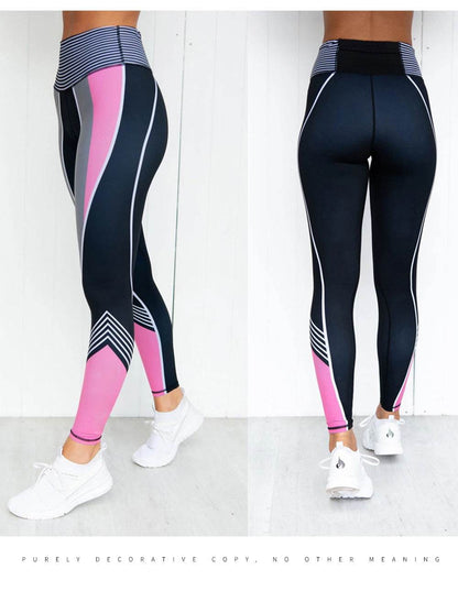 Buycenter Colorblock Fitness Leggings - 3D Printed Polyester Pants - Buy Center