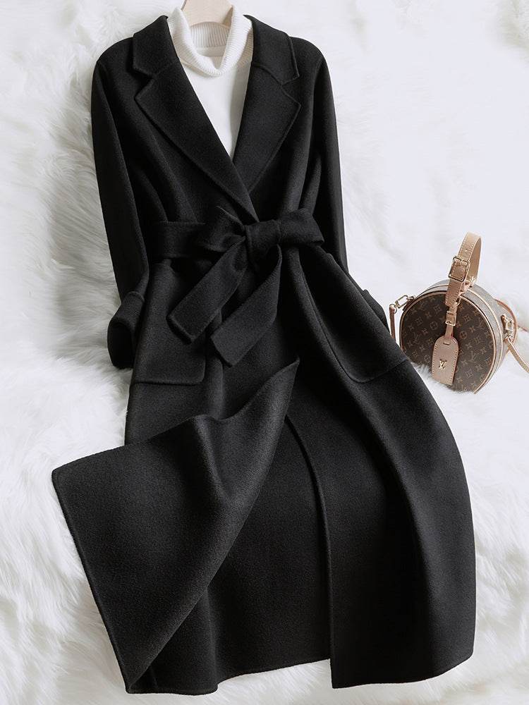 Buycenter Creamy-White Slim-Fit Woolen Coat for Women - Elegant Style - Buy Center