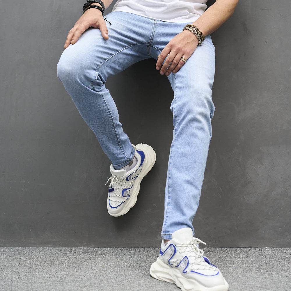 Men's Skinny Cotton Stretch Jeans - Comfortable Tapered Fit for Teenagers - Buy Center
