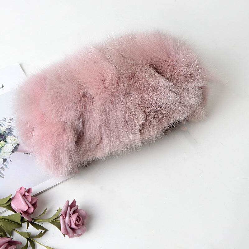 Buycenter Women's Fox Fur Chain Crossbody Bag - Warm & Stylish Evening Bag - Buy Center