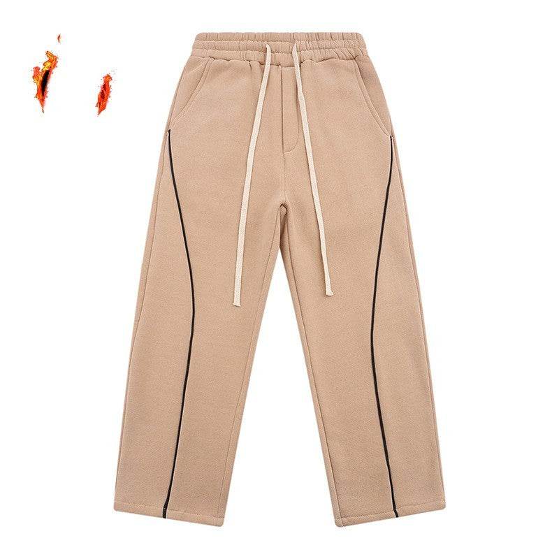 Fall-Winter Velvet Knit Sweater & Straight Slacks - Cozy Sports Style - Buy Center