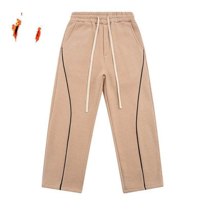 Fall-Winter Velvet Knit Sweater & Straight Slacks - Cozy Sports Style - Buy Center