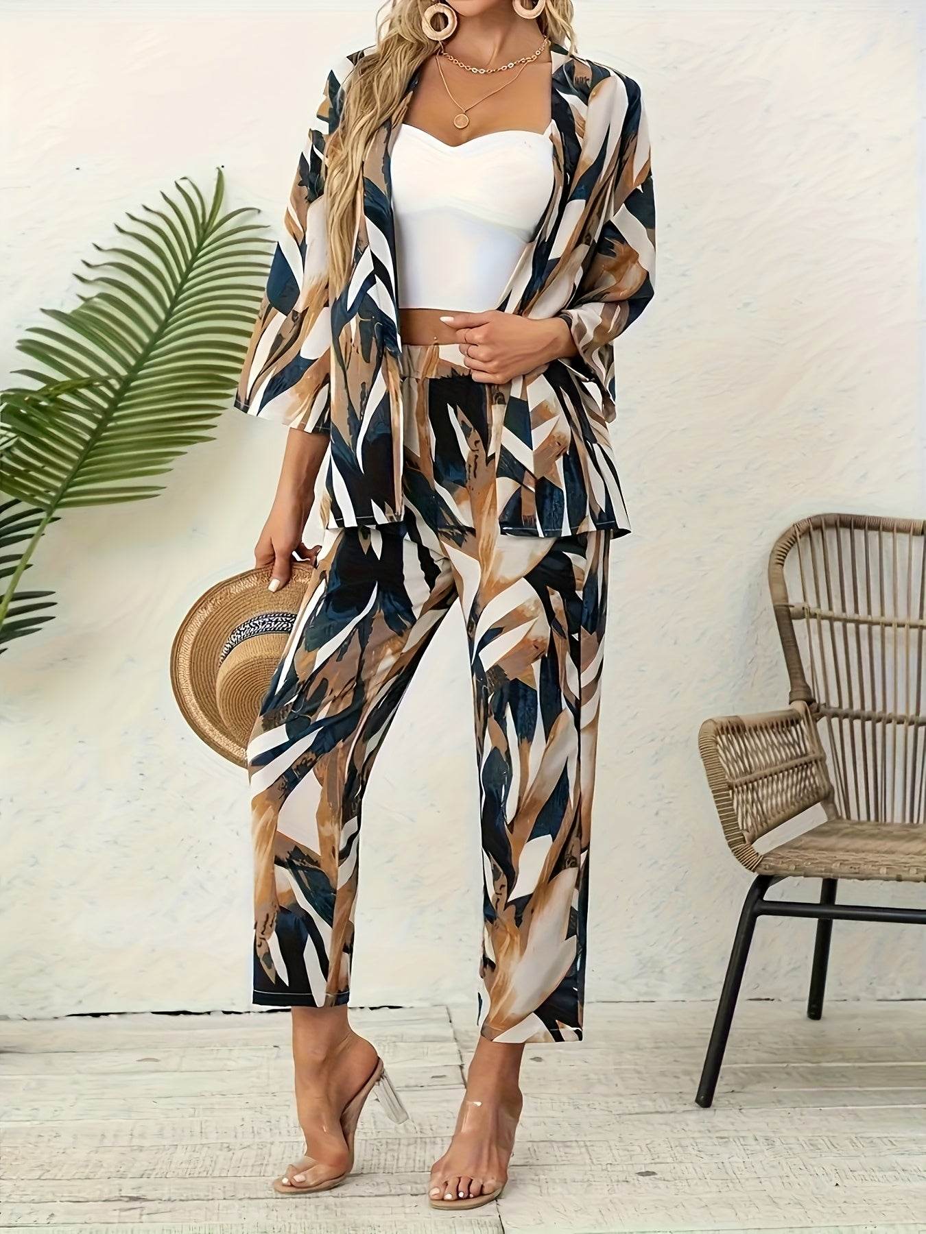 Vintage Paisley Print Two-Piece Set - Casual Loose Fit for Women - Buy Center