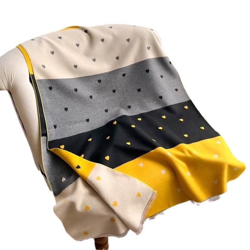 Women's Cashmere Scarf - Double-Sided Warm Love Print for Winter Style - Buy Center