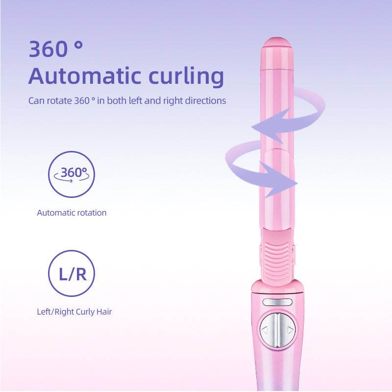 Gradient Temperature Adjustable Curling Iron - Stylish 25mm Pink Purple Tool - Buy Center