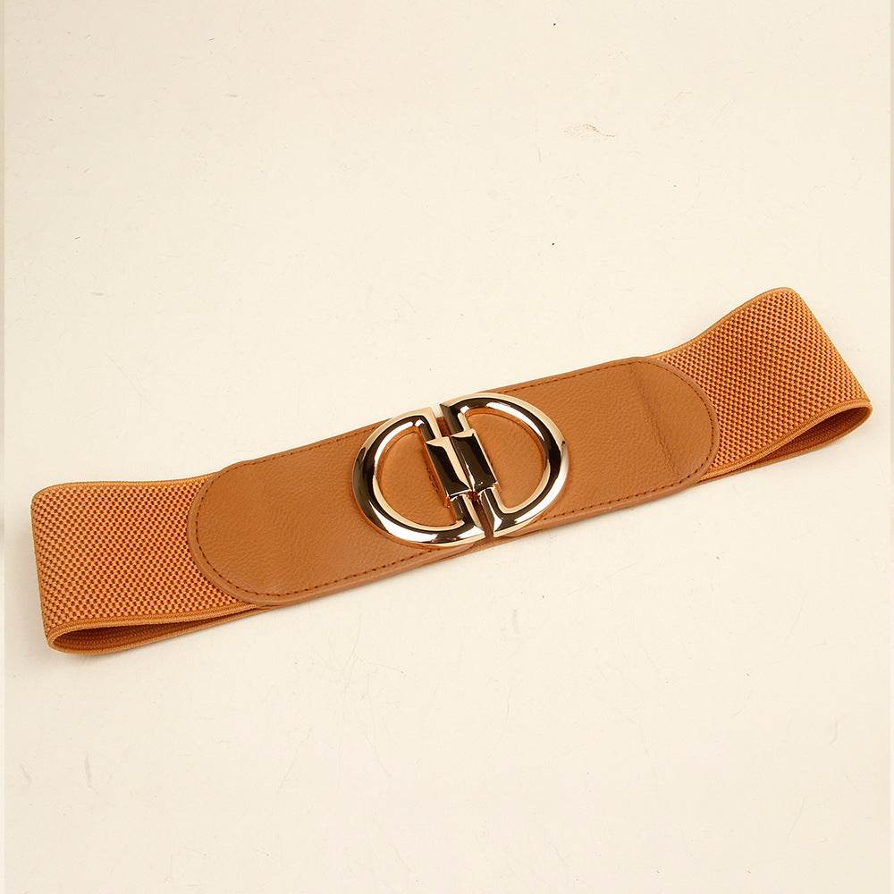 Stylish Elastic Wide Belts for Women - Adjustable PU Leather Buckle - Buy Center