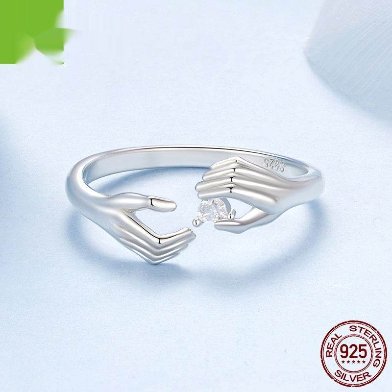 Buycenter 925 Sterling Silver Open Heart Ring - Elegant Women's Design - Buy Center