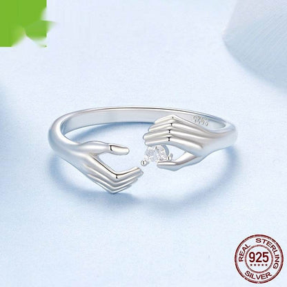 Buycenter 925 Sterling Silver Open Heart Ring - Elegant Women's Design - Buy Center