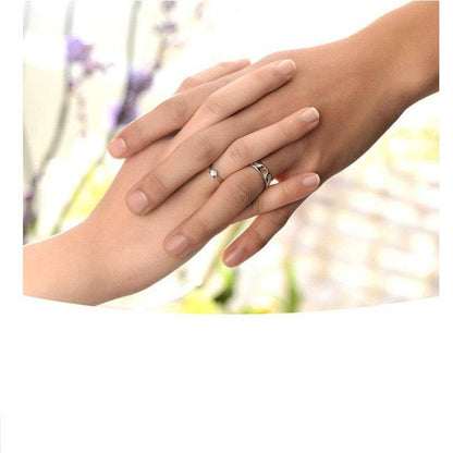 S925 Silver Couple Ring - Heart Shape Design for Him & Her Love - Buy Center