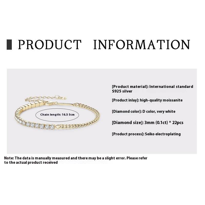 Moissanite Full Diamond Bracelet - High-Grade S925 Sterling Silver for All - Buy Center