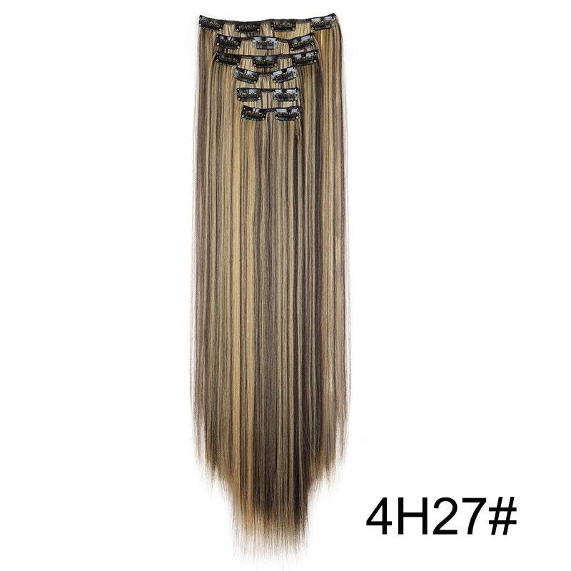 Durable Long Straight Wig Extensions Set - 6-Piece Human Hair Collection - Buy Center