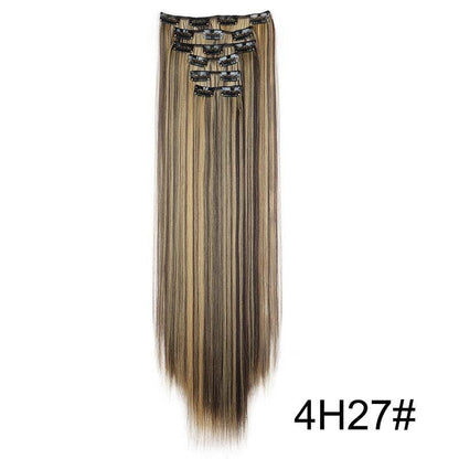 Durable Long Straight Wig Extensions Set - 6-Piece Human Hair Collection - Buy Center