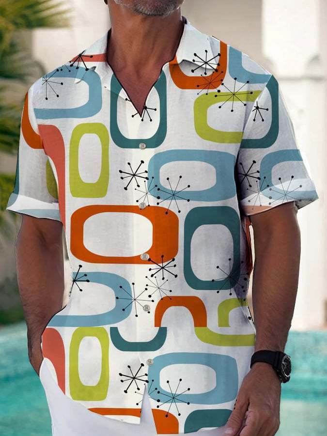 Stylish Men's Printed Shirt - Loose Fit & Casual Short Sleeve Top - Buy Center