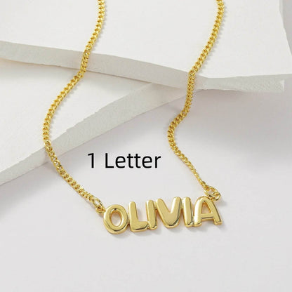 Personalized 3D Bubble Name Necklace - Custom Stainless Steel Jewelry - Buy Center