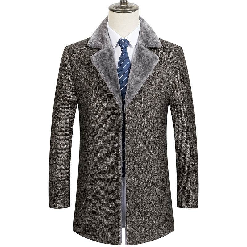 Men's Woolen Coat - Stylish Lapel Design for Autumn & Winter Warmth - Buy Center