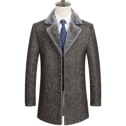 Men's Woolen Coat - Stylish Lapel Design for Autumn & Winter Warmth - Buy Center