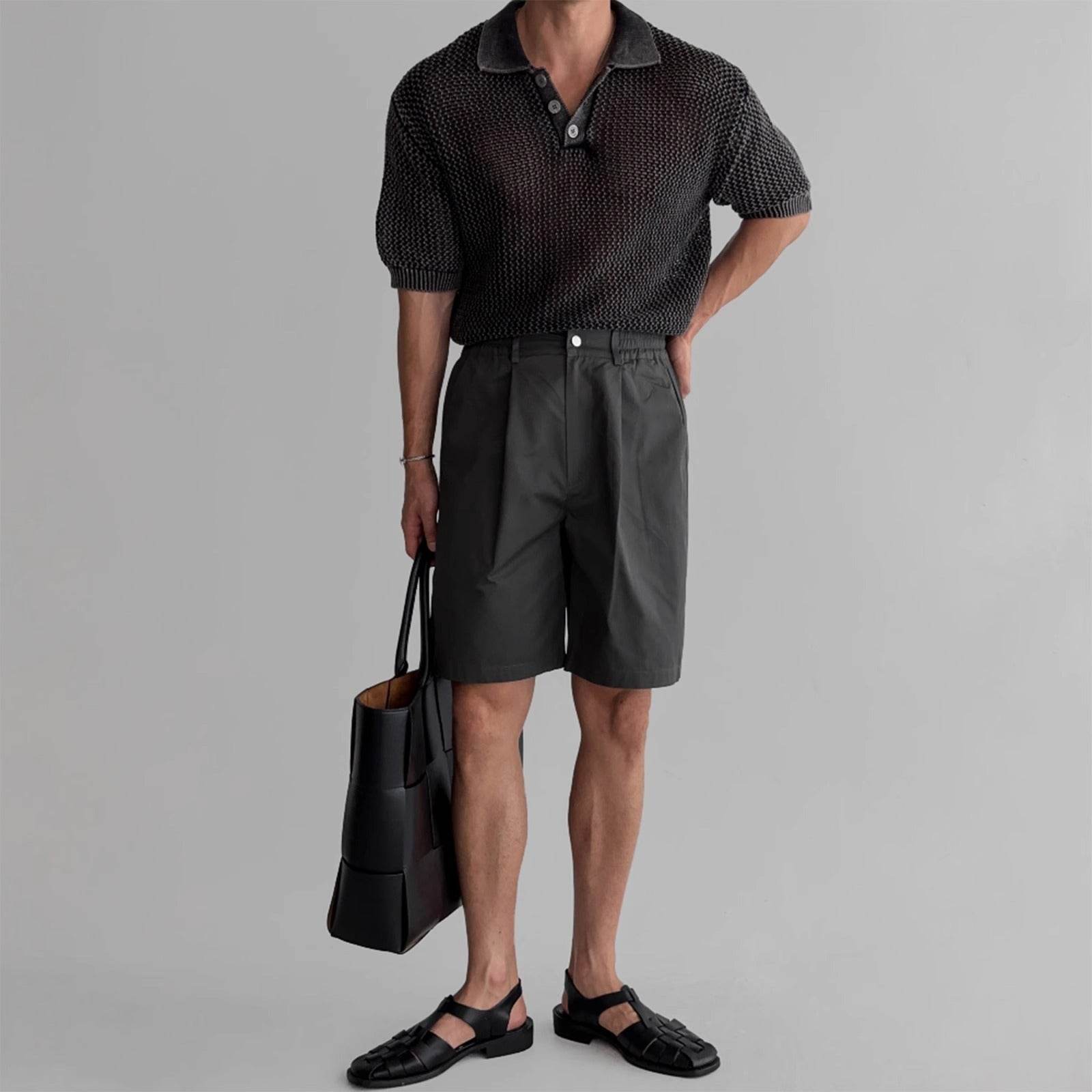 Honeycomb Hollow Short-Sleeved Polo Shirt - Summer Pullover for Men - Buy Center