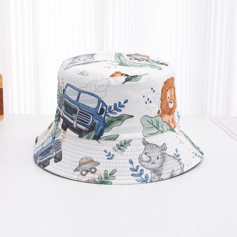 Cute Children's Printed Sunscreen Hat - Stylish Cotton Fedora for UV Protection - Buy Center