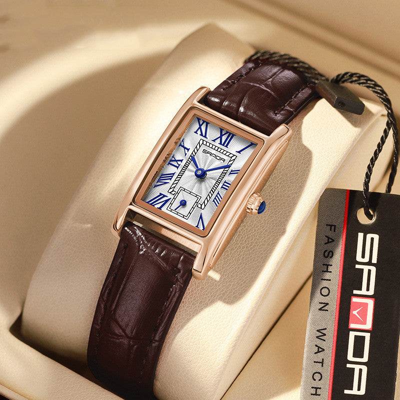 Roman Dial Waterproof Quartz Women's Leather Watch - Stylish Elegance 2025 - Buy Center