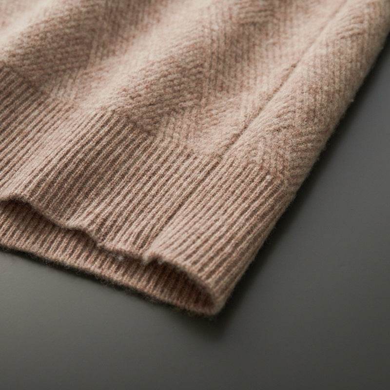 Men's Round Neck Pullover Sweater - Loose Fit Thick Wool for Comfort - Buy Center