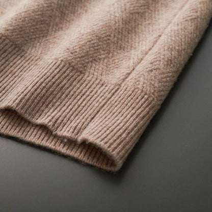 Men's Round Neck Pullover Sweater - Loose Fit Thick Wool for Comfort - Buy Center