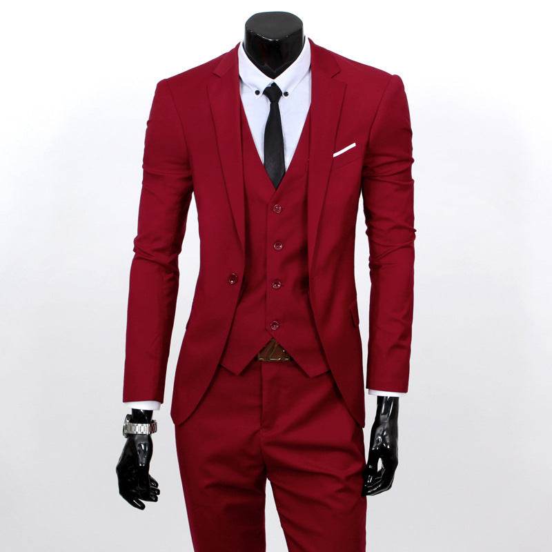 Buycenter Slim-Fit Three-Piece Suit Set - Korean Formal Wear for Winter - Buy Center