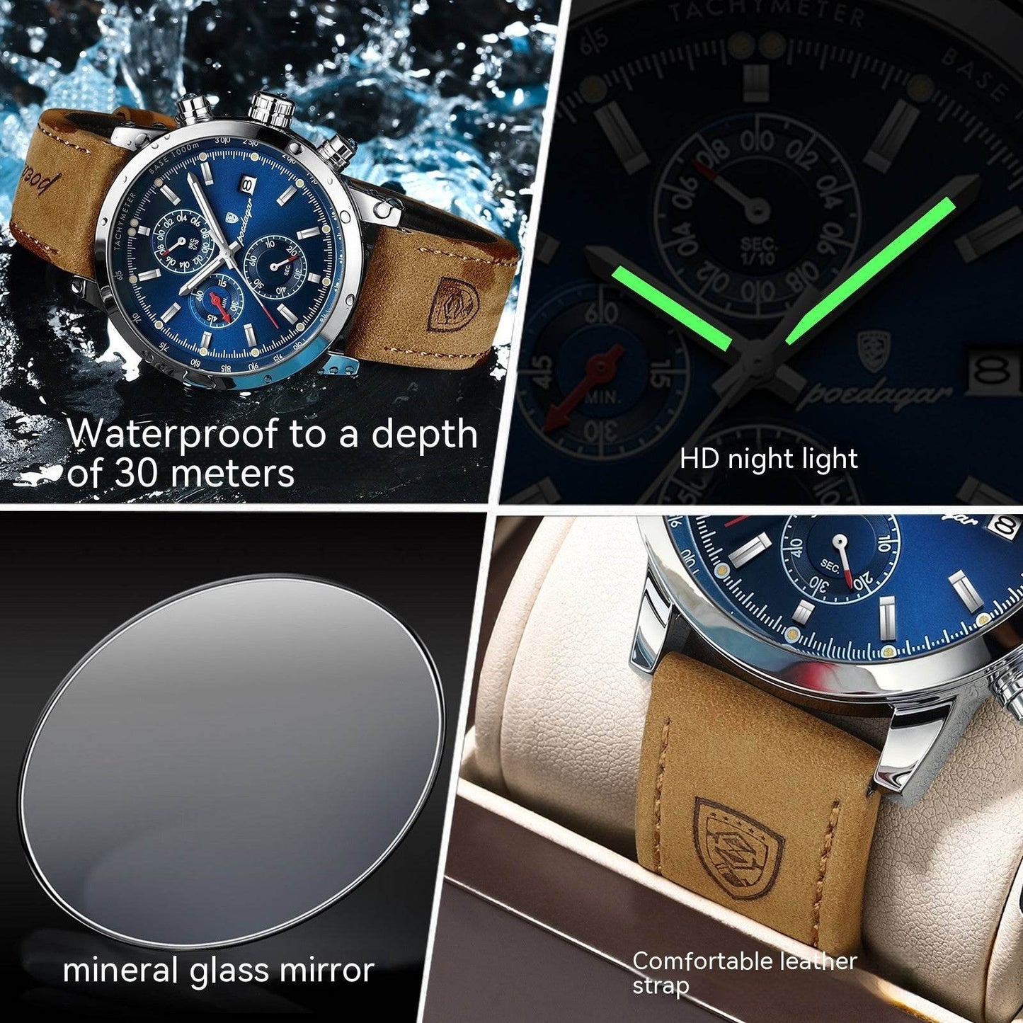 Multifunctional Waterproof Men's Quartz Watch - Stylish & Durable Design - Buy Center