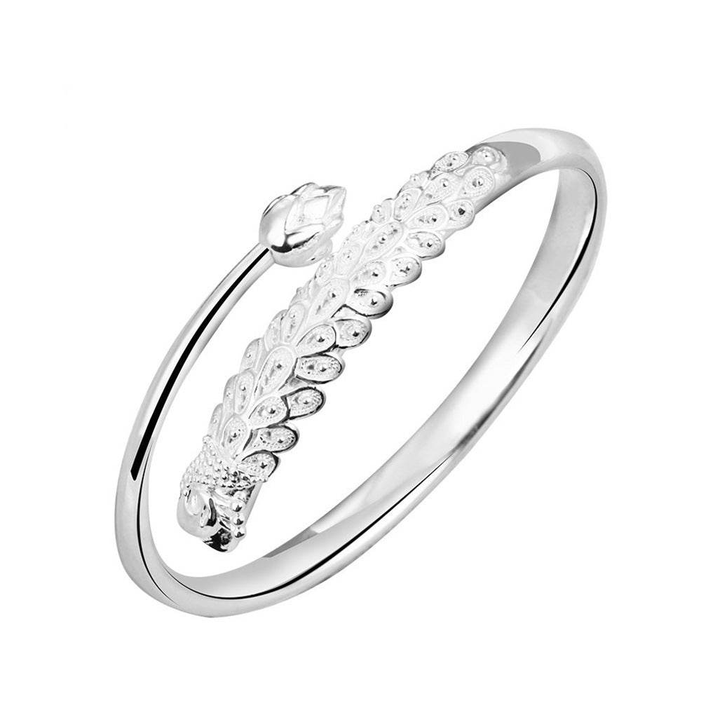 Charming Embossed Peacock Bracelet - Trendy Copper Design for Women - Buy Center