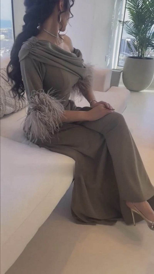 Sexy Fashion Feather Stitching Jumpsuit - Elegant Long Sleeve, High Waist - Buy Center