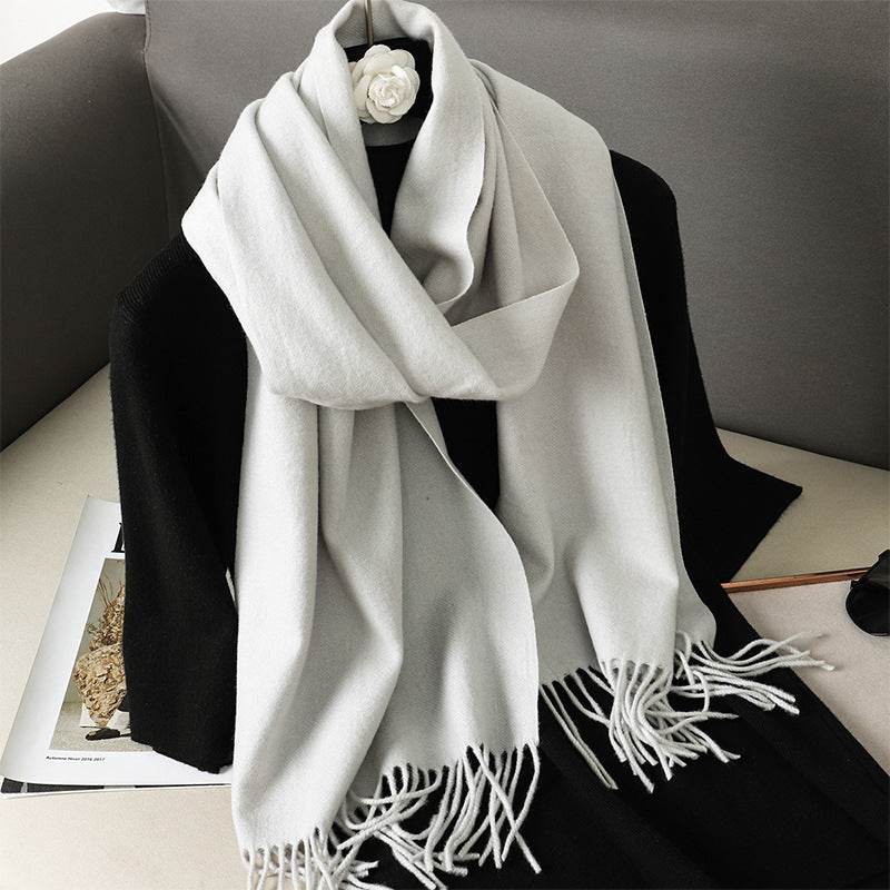 Solid Color Cashmere-like Scarf for Women - Warm, Quick-Drying Shawl - Buy Center