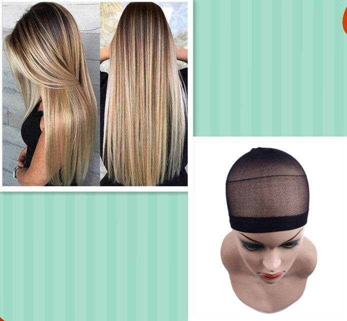 Women's Gradient Long Straight Wig - Lightweight Korean Silk, 80cm Style - Buy Center