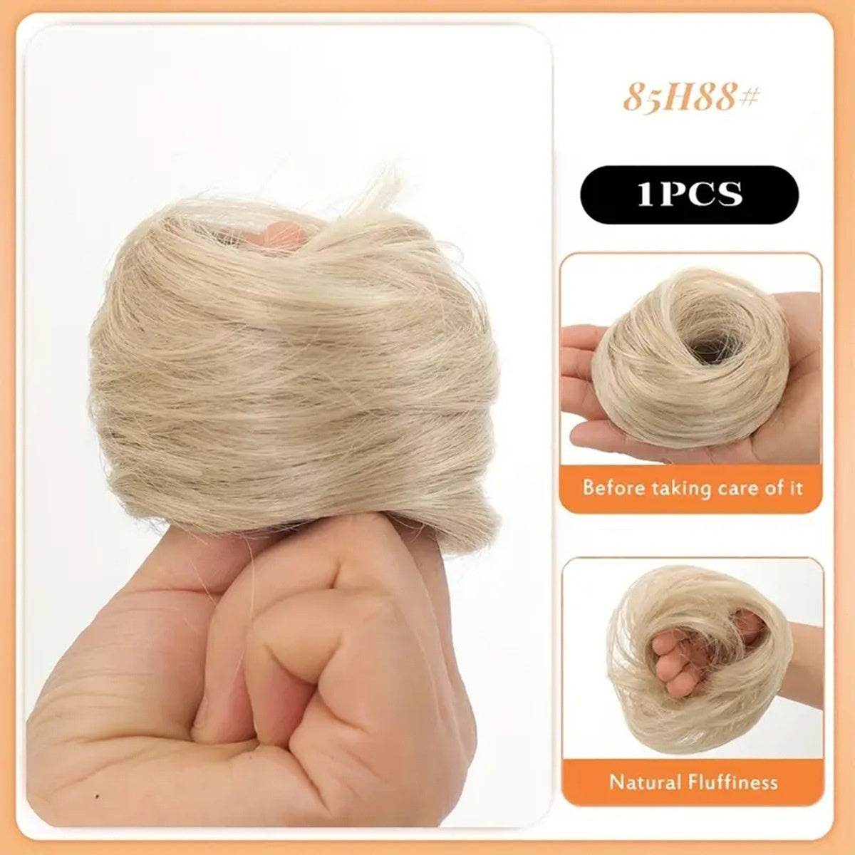 Female Hair Loop Simulation Wig - Fluffy Short Style with Rubber Band - Buy Center
