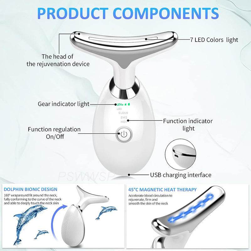 7-in-1 Neck Face Massager - LED Skin Rejuvenation & Sculpting Tool - Buy Center
