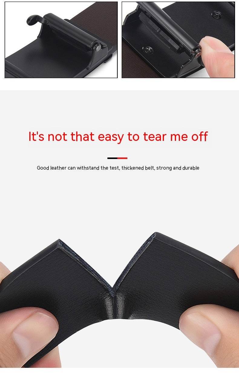 Men's Automatic Buckle Belt - Trendy Two-Layer Cowhide for Casual Style - Buy Center