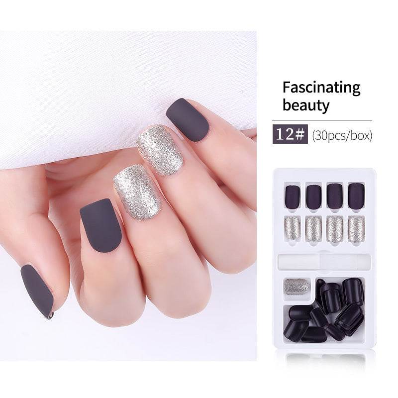 30pcs Detachable False Nail Tips Set - Stylish Full Cover Short Nails - Buy Center