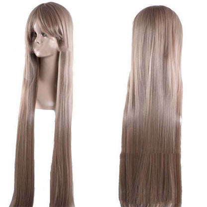 Long Straight Anime Wig - 80cm Human Hair, Heat-Resistant, Stylish Look - Buy Center