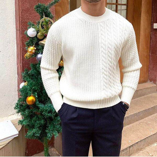 Buycenter Men's Knitted Sweater - Twisted String Design, Available in 5 Colors - Buy Center