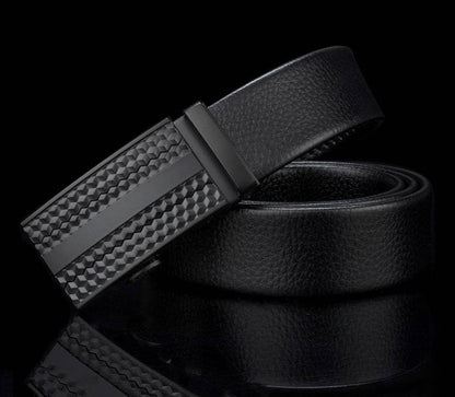 Fashion Casual Men's Leather Belt - Two-Layer Automatic Buckle Design - Buy Center