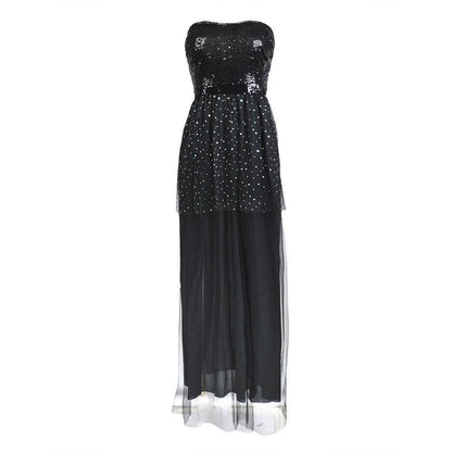 Buycenter Sexy Evening Dress - Backless Sequins & Gauze for Chic Style - Buy Center