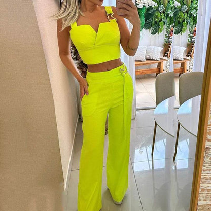 Buycenter High Waist Wide Leg Pants - Slimming Casual Jumpsuit for Women - Buy Center