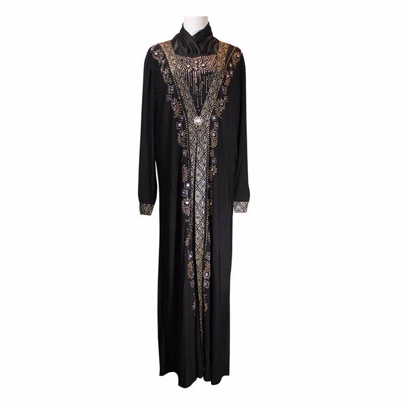 Elegant Muslim Ramadan Beaded Dress – Stylish Crystal Hemp Robe 2025 - Buy Center