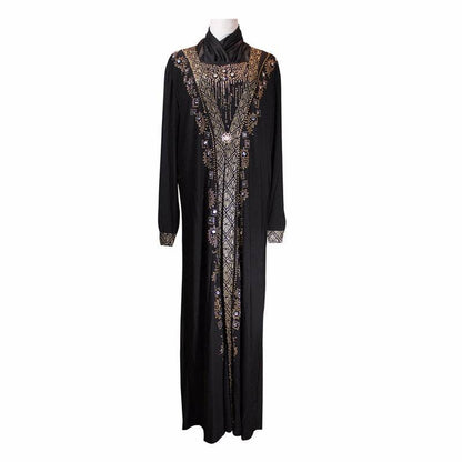 Elegant Muslim Ramadan Beaded Dress – Stylish Crystal Hemp Robe 2025 - Buy Center