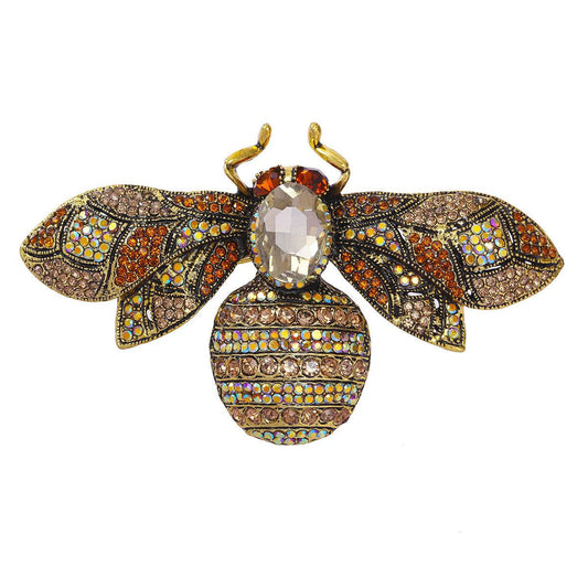 Antique Style Fully Jeweled Bee Brooch - Vintage Elegance & Modern Charm - Buy Center