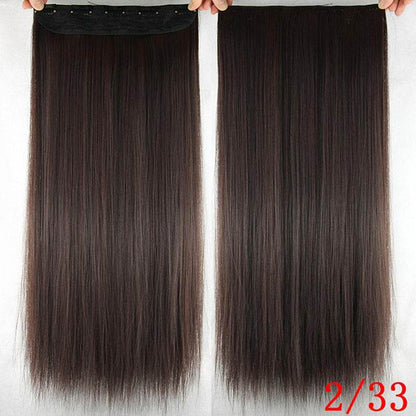 One-Piece Clip-In Hair Wig - 60cm Natural Look, Easy Clip Application - Buy Center