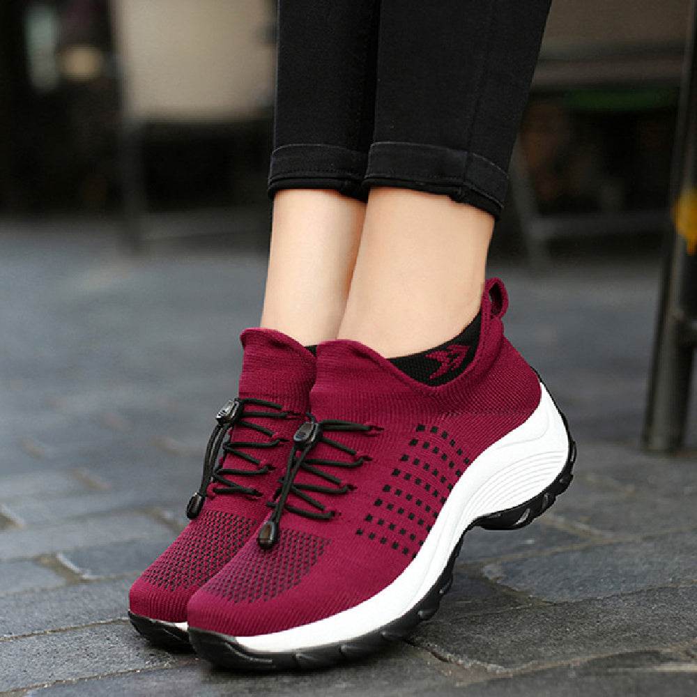 Buycenter Women's Breathable Sports Flats - High Elastic Woven Design - Buy Center